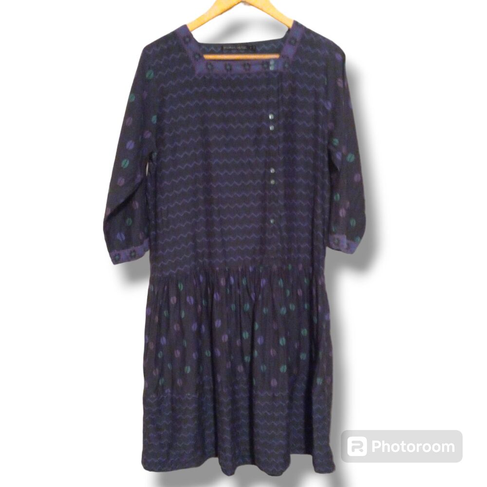 Gudrun Sjoden Oversized Drop Waist Babydoll Dress-Small-Organic Cotton & Silk